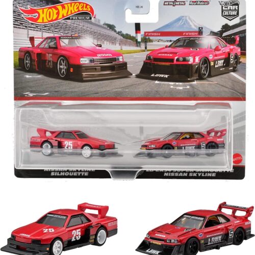 1:64 Hot Wheels 2023 Premium 2-Pack Nissan Skyline Supersilhouette + ER34 Skyline