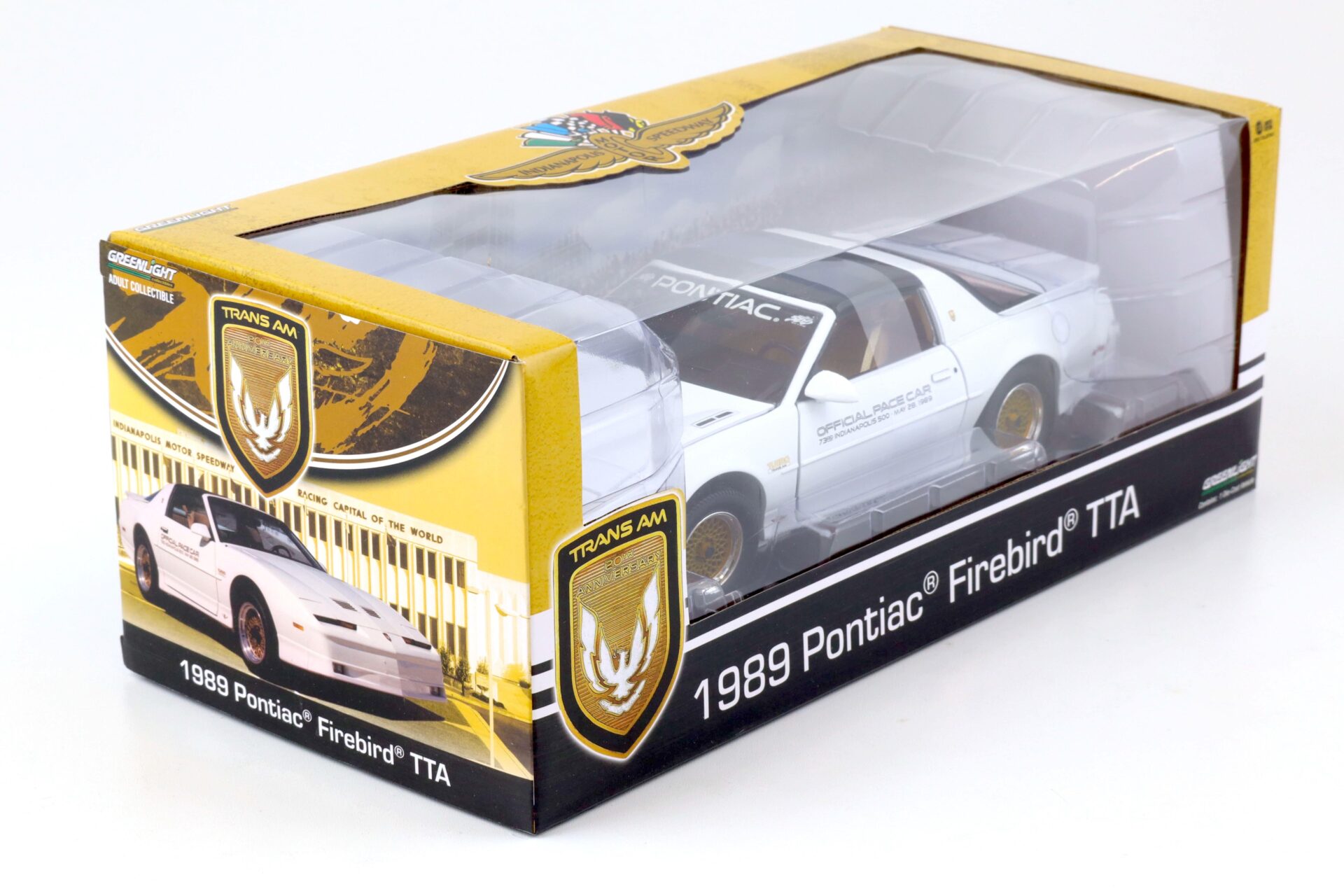 1:18 Greenlight 1989 Pontiac Firebird TTA Turbo Trans Am Official Pace Car white