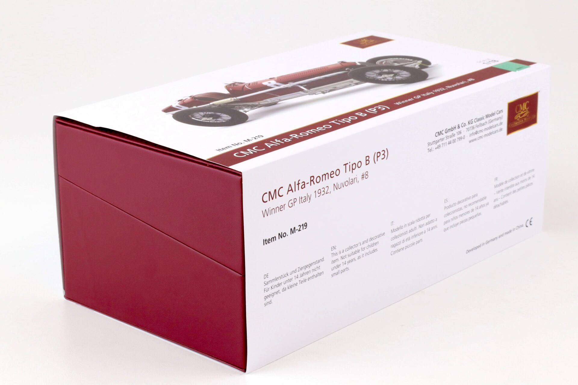 1:18 CMC Alfa Romeo P3 Nuvolari #8 Winner GP Italy 1932 red M-219