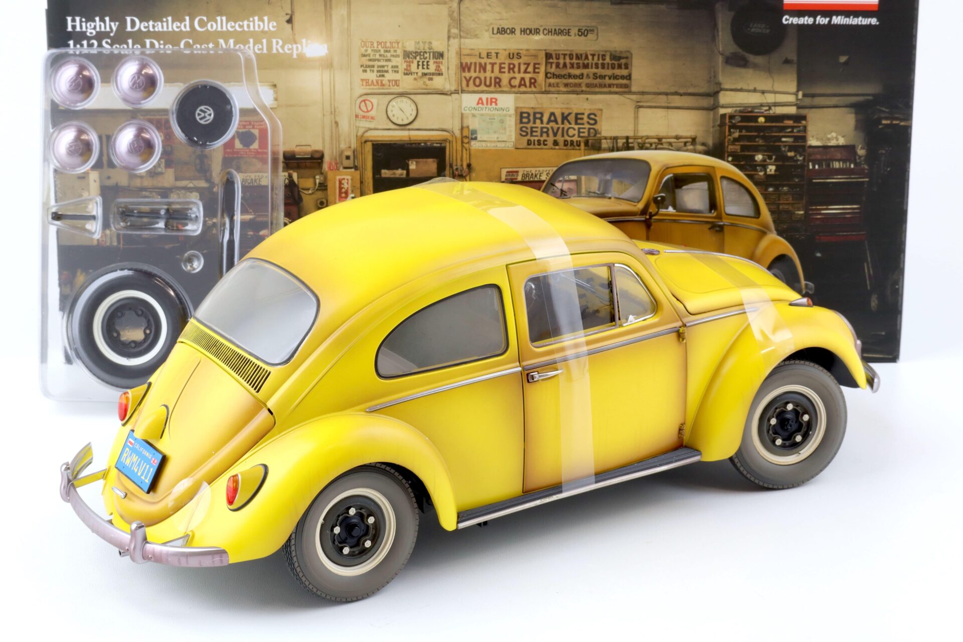 1:12 Sun Star 1961 VW Beetle Käfer Saloon yellow bee rusty and dusty Version 5219
