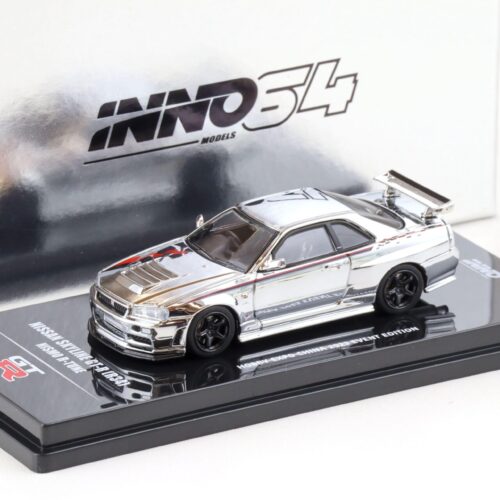 1:64 INNO64 Nissan Skyline (R34) GT-R Nismo R-Tune Hobby Expo China 2023 silver chrome