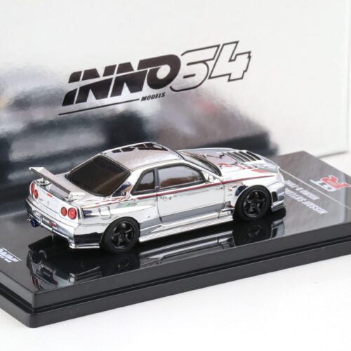 1:64 INNO64 Nissan Skyline (R34) GT-R Nismo R-Tune Hobby Expo China 2023 silver chrome