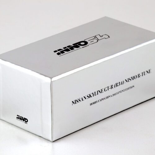 1:64 INNO64 Nissan Skyline (R34) GT-R Nismo R-Tune Hobby Expo China 2023 silver chrome