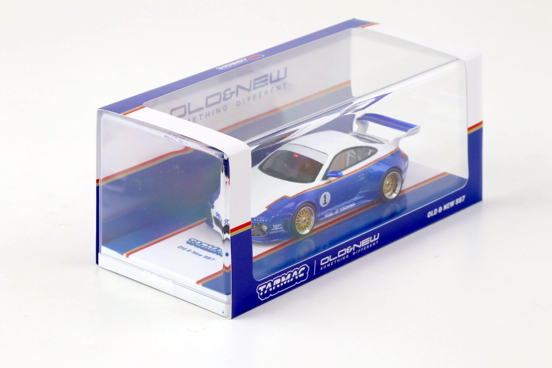 1:43 Tarmac Works Porsche 911 Old & New 997 blue/ white #1