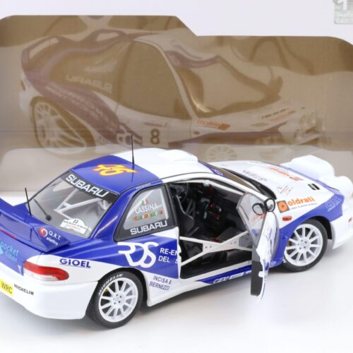 1:18 Solido Subaru Impreza S5 WRC 1999 Rally Azimut Di Monza 2000 Rossi/Cassina #8
