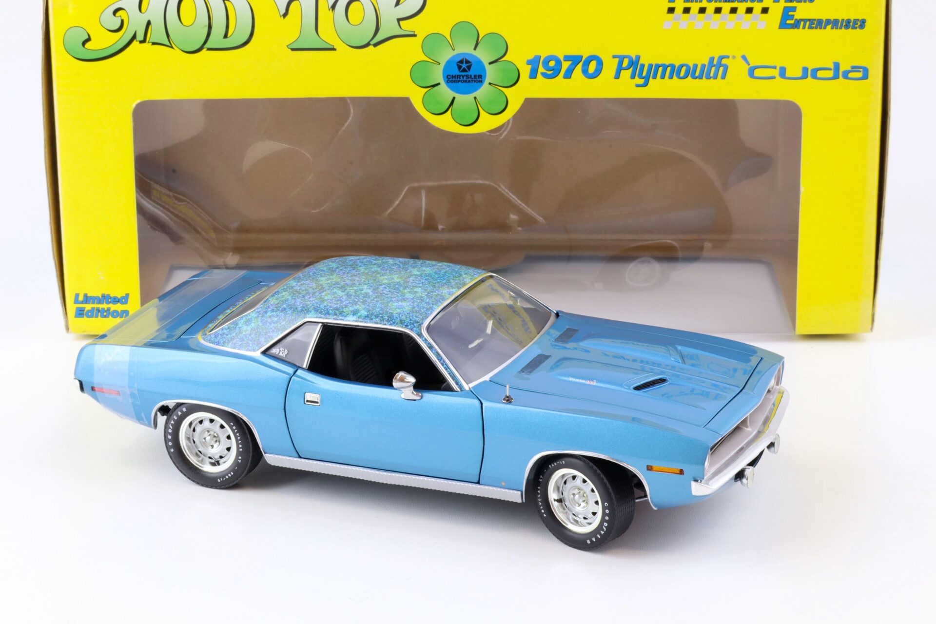 1:18 Highway61 Plymouth Cuda 383 Coupe 1970 MOD TOP blue metallic Limited
