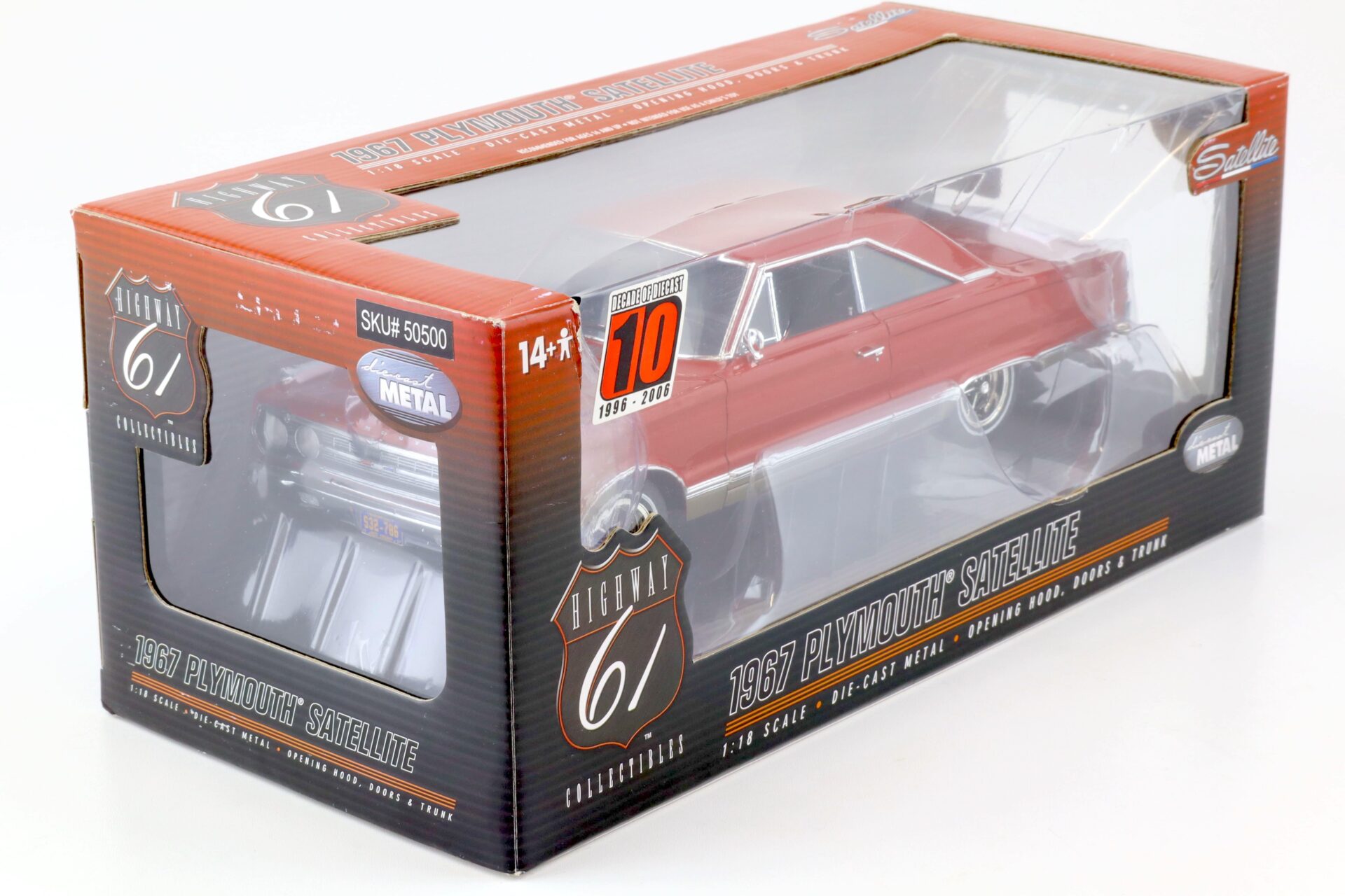 1:18 Highway61 Plymouth Satellite 1967 red/ silver