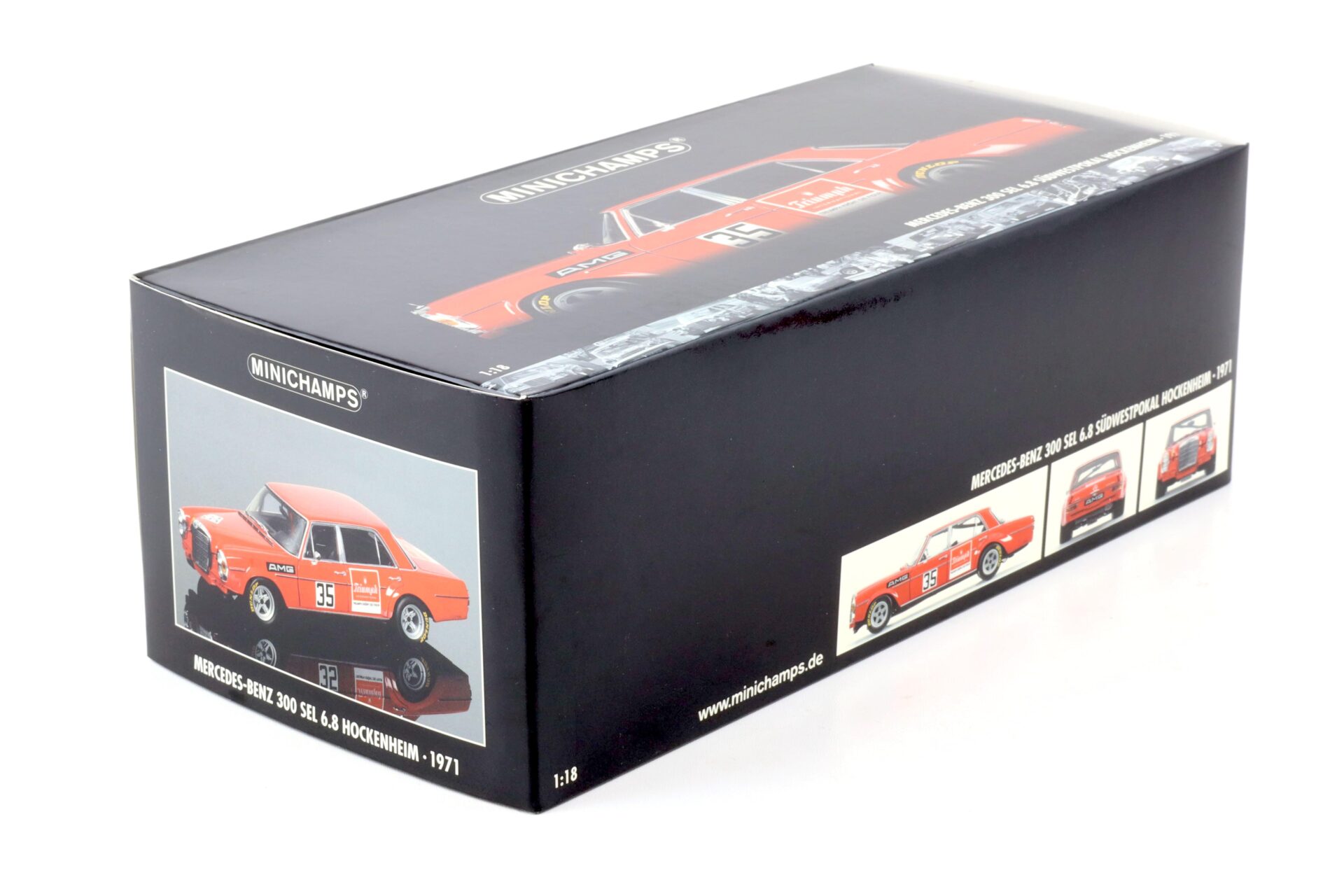 1:18 Minichamps Mercedes 300 SEL 6.8 Hockenheim 1971 H.Kelleners #35 Triumph