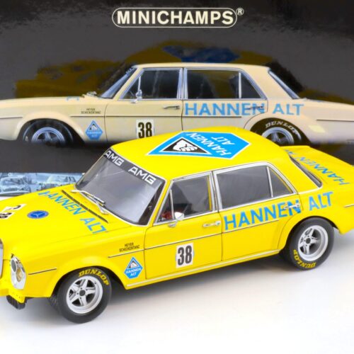 1:18 Minichamps Mercedes 300 SEL 6.8 Saisonfinale 1971 H.Heyer #38 Hannen Alt yellow