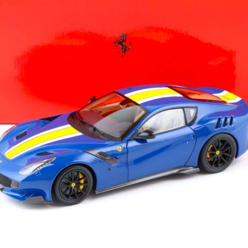 1:18 BBR Ferrari F12 TDF Azzurro Dino blue / white + yellow stripe Diecast