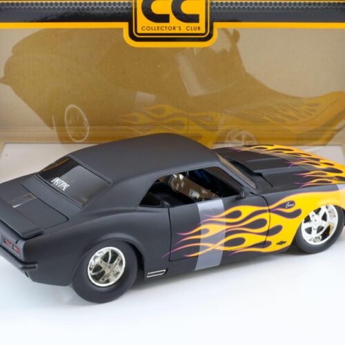 1:18 JADA Toys 1968 Chevrolet Camaro Collectors Club matt black/ flames