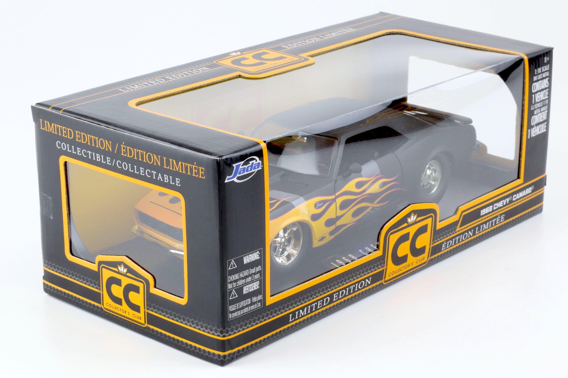 1:18 JADA Toys 1968 Chevrolet Camaro Collectors Club matt black/ flames