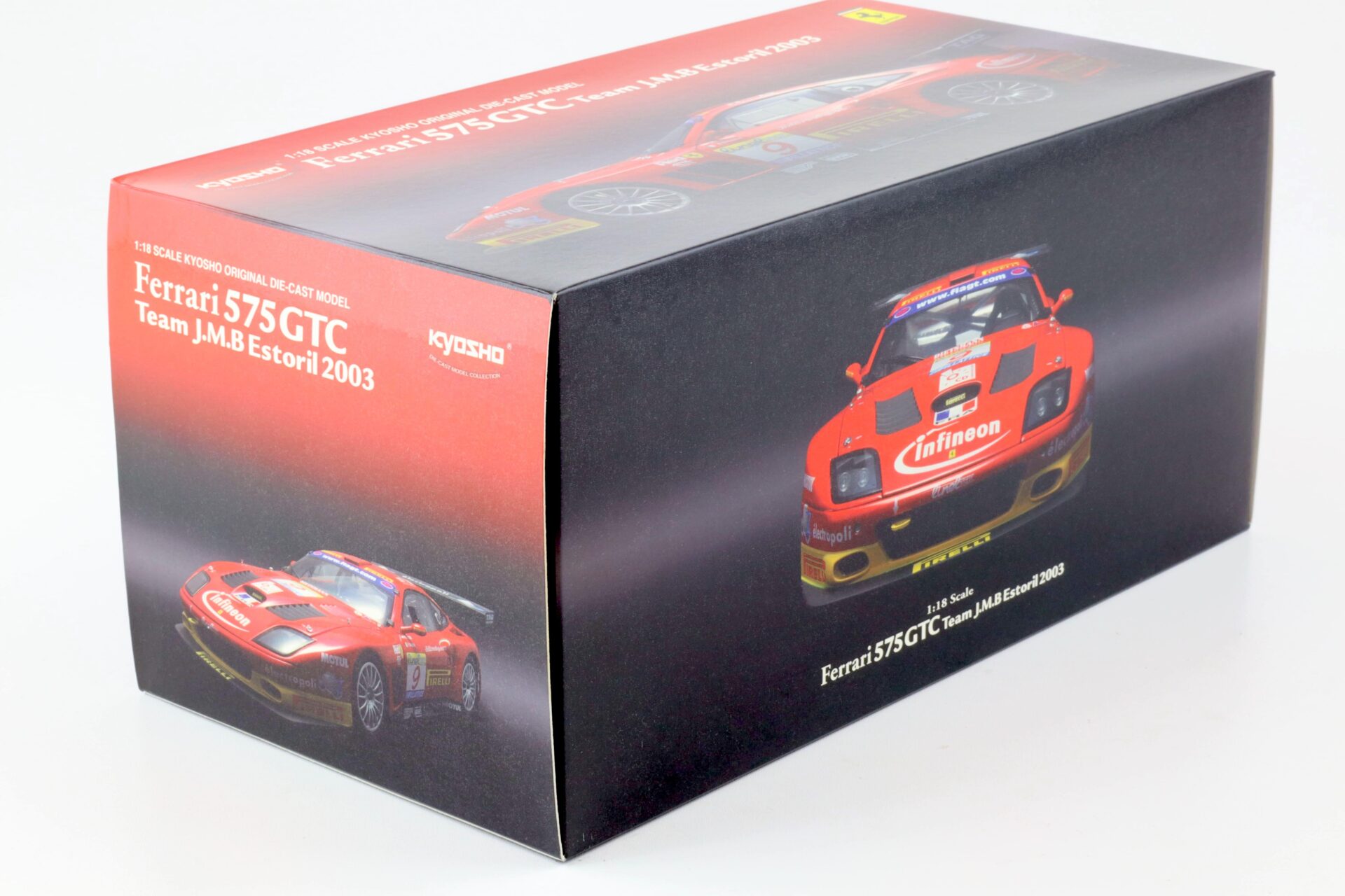 1:18 Kyosho Ferrari 575 GTC Team J.M.B Estoril 2003 #9 red Die-Cast