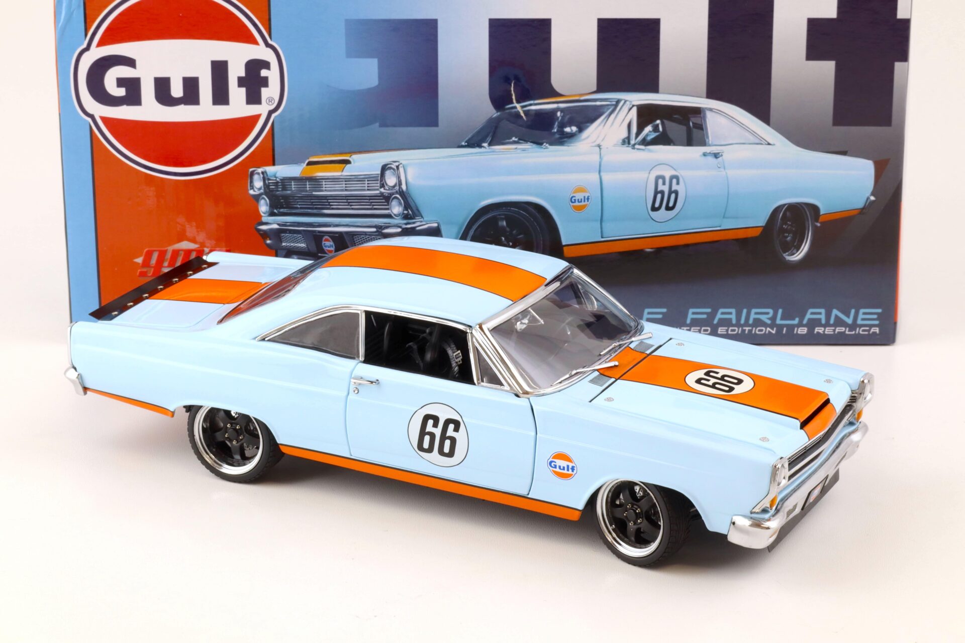 1:18 GMP 1967 Ford Fairlane Gulf Racing #66 blue/ orange 18858