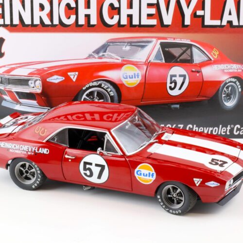 1:18 GMP 1967 Chevrolet Camaro Racing Heinrich Chevy-Land Gulf #57 red