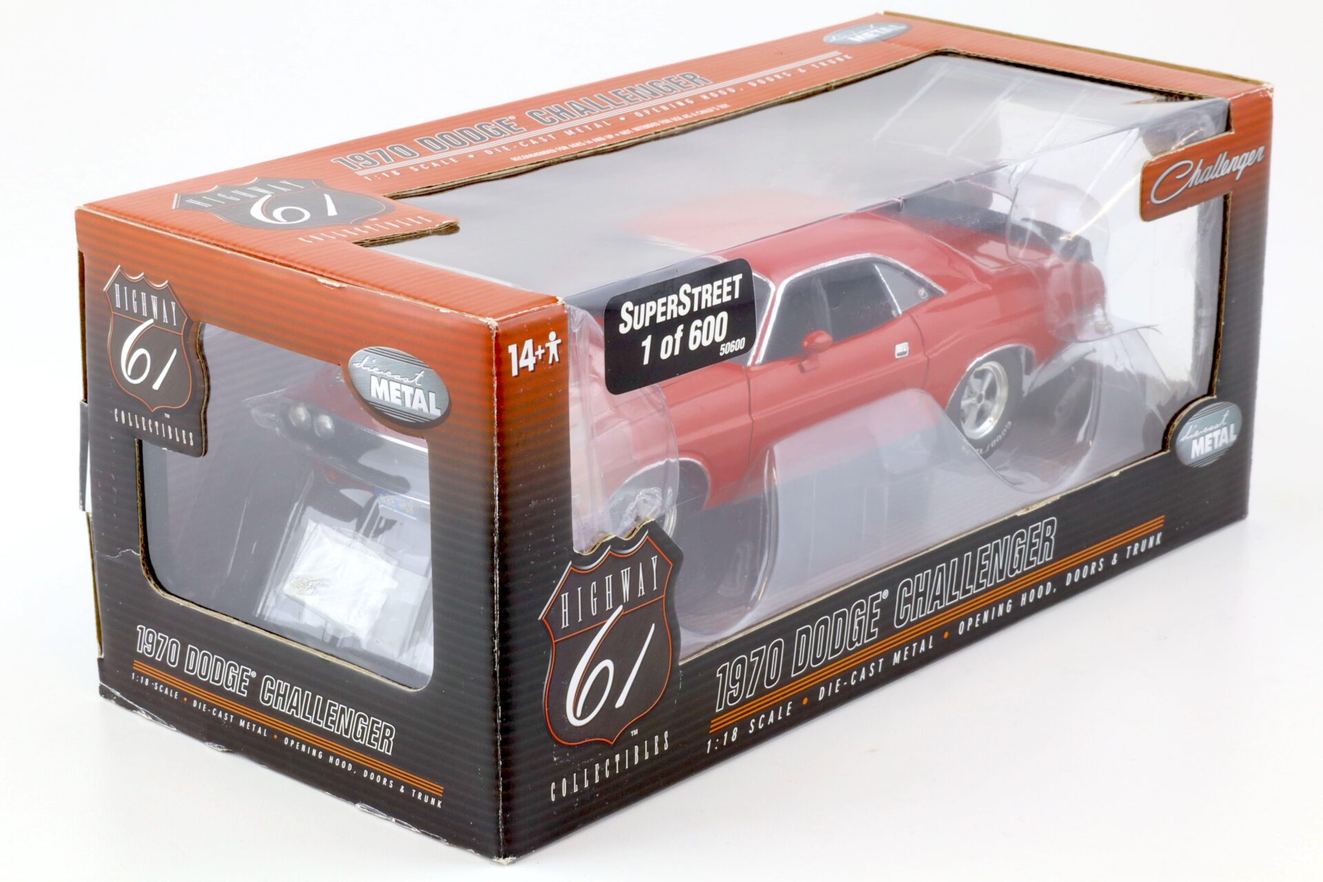 1:18 Highway61 Dodge Challenger Super Street Coupe 1970 red