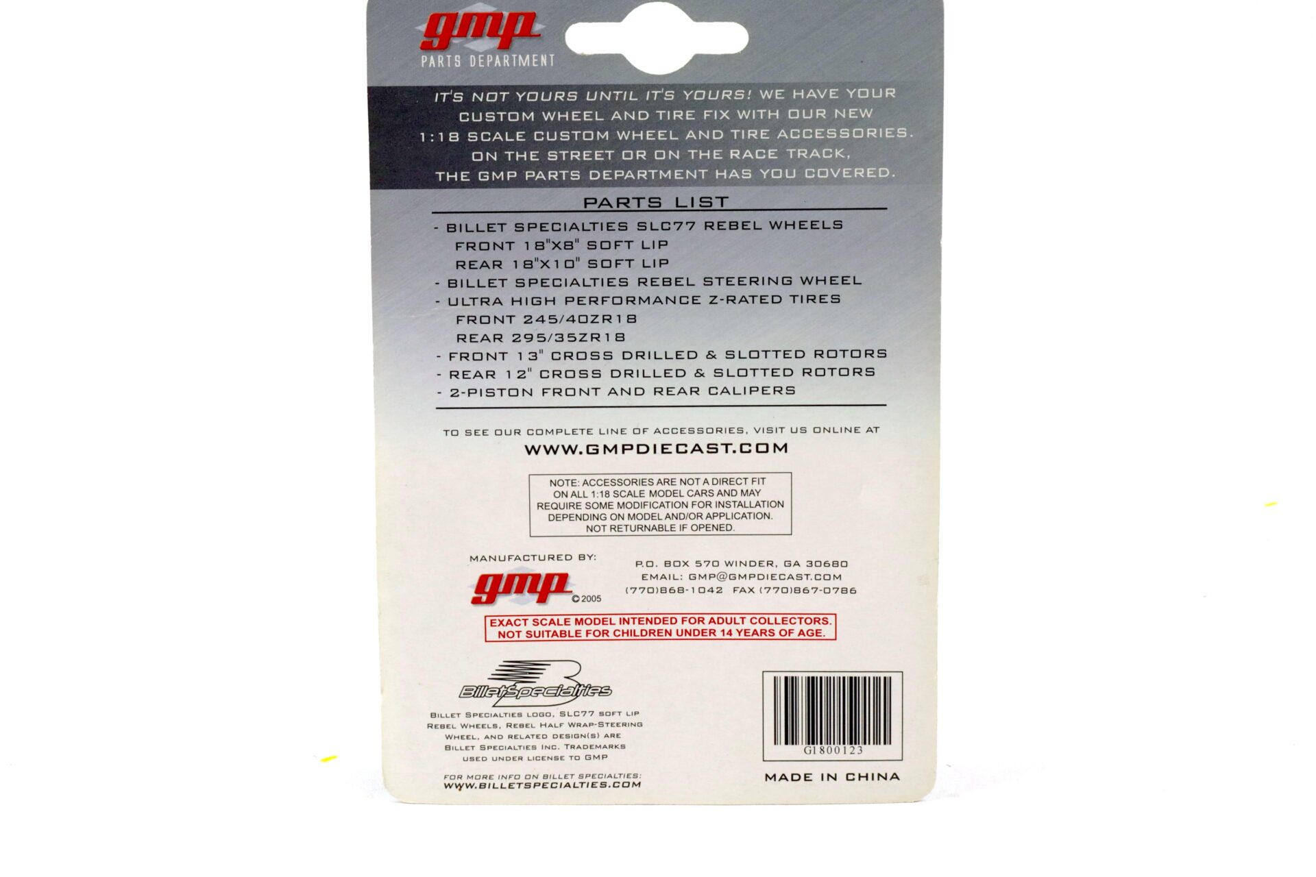 1:18 GMP BILLET Specialties Wheel Radsatz Räder Set 4 pcs. Zubehör G1800123