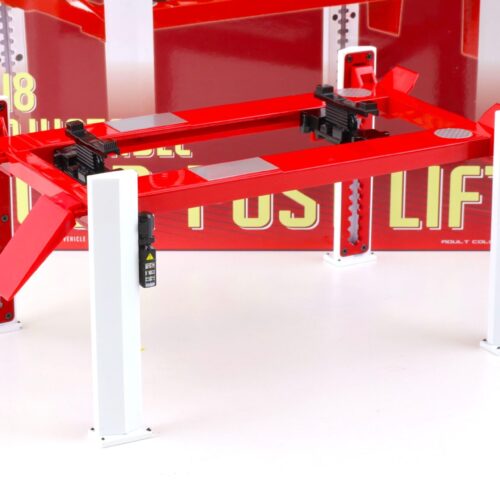 1:18 Greenlight Adjustable FOUR-POST Lift Hebebühne Zubehör red/ white