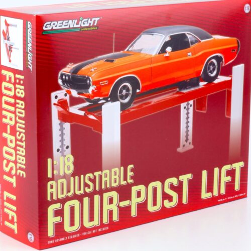 1:18 Greenlight Adjustable FOUR-POST Lift Hebebühne Zubehör red/ white