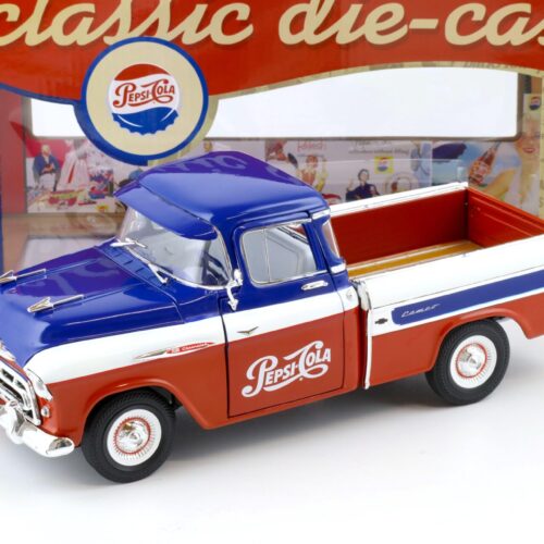 1:18 Auto World 1957 Chevrolet Chevy Cameo Pick-Up PEPSI Cola blue/white/red