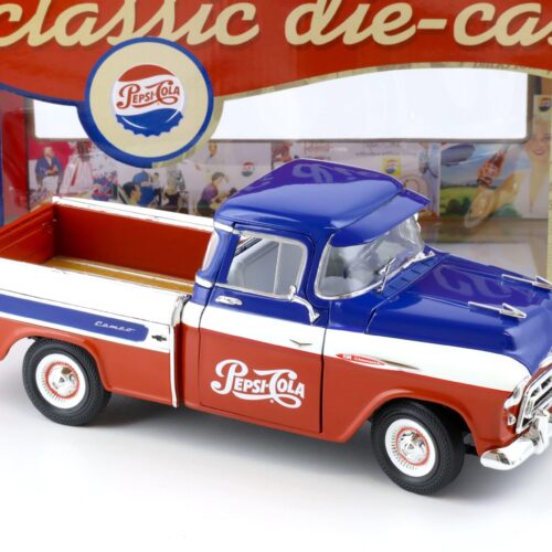 1:18 Auto World 1957 Chevrolet Chevy Cameo Pick-Up PEPSI Cola blue/white/red