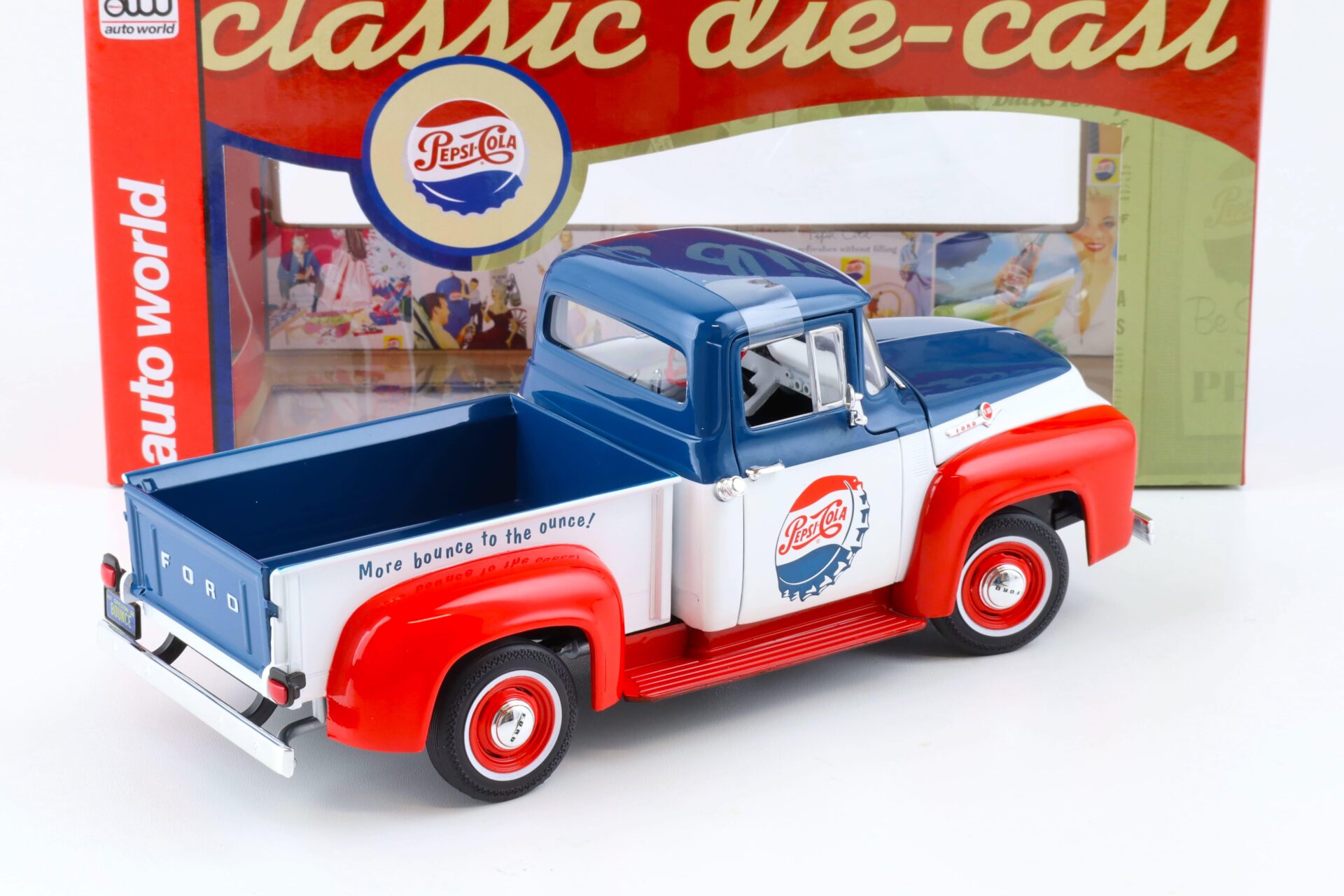 1:18 Auto World 1956 Ford F-100 Pick-Up PEPSI Cola blue/ white/ red