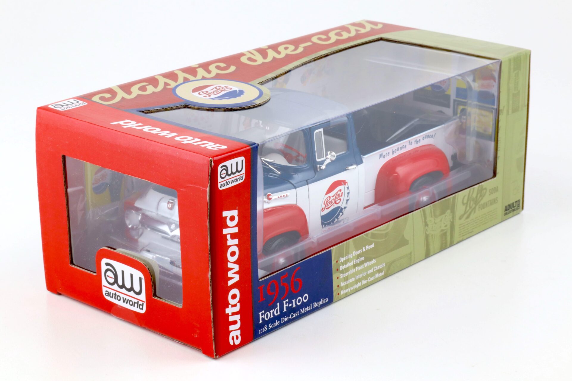 1:18 Auto World 1956 Ford F-100 Pick-Up PEPSI Cola blue/ white/ red