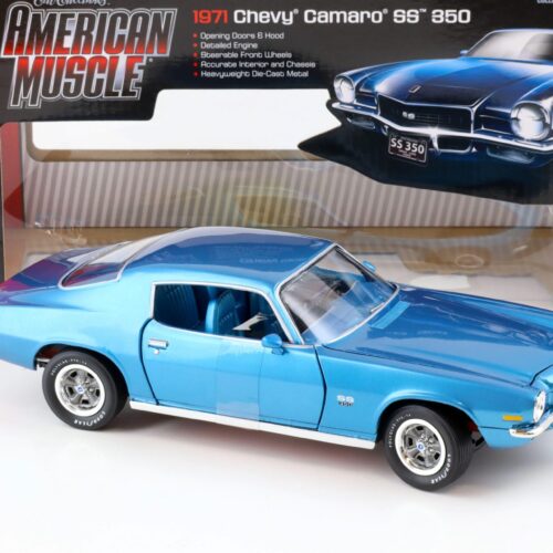 1:18 Auto World 1971 Chevrolet Chevy Camaro SS 350 Coupe blue metallic