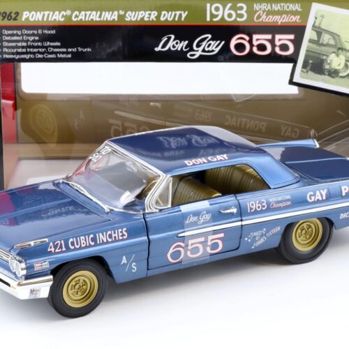 1:18 Auto World 1962 Pontiac Catalina Super Duty #655 Don Gay blue metallic