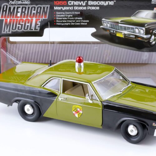 1:18 Auto World 1966 Chevrolet Chevy Biscayne Maryland State Police green
