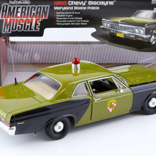 1:18 Auto World 1966 Chevrolet Chevy Biscayne Maryland State Police green