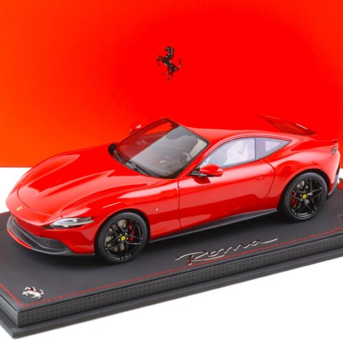 1:18 BBR Ferrari Roma Rosso Corsa 322 red/ black wheels with display - Limited 24 pcs.