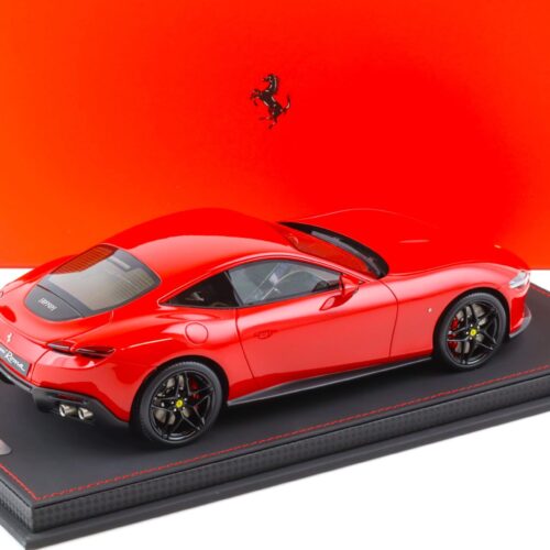1:18 BBR Ferrari Roma Rosso Corsa 322 red/ black wheels with display - Limited 24 pcs.