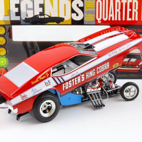 1:18 Auto World 1972 Ford Mustang NHRA Funny Car Fosters King Cobra red/ white