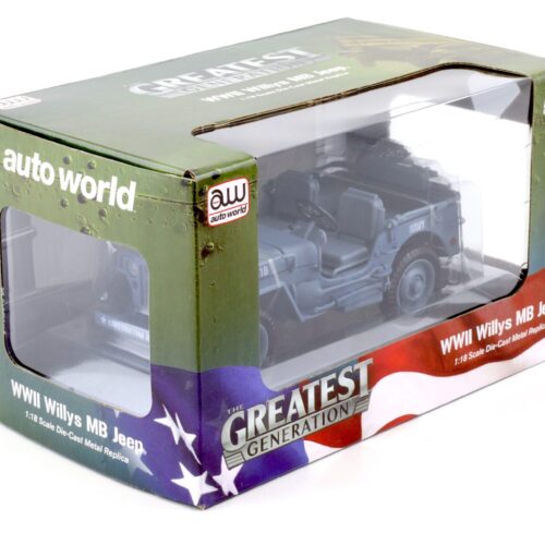 1:18 Auto World 1941 WWII Willys MB Jeep Alpha Dog-1 US Navy blue