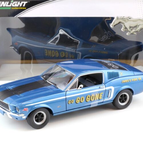 1:18 Greenlight 1968 Ford Mustang 2+2 Fastback Go Go Gone D/S 584 blue metallic
