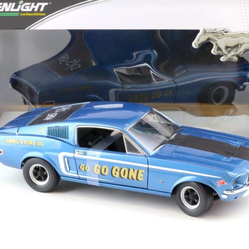 1:18 Greenlight 1968 Ford Mustang 2+2 Fastback Go Go Gone D/S 584 blue metallic