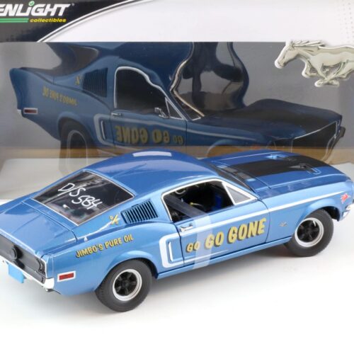 1:18 Greenlight 1968 Ford Mustang 2+2 Fastback Go Go Gone D/S 584 blue metallic