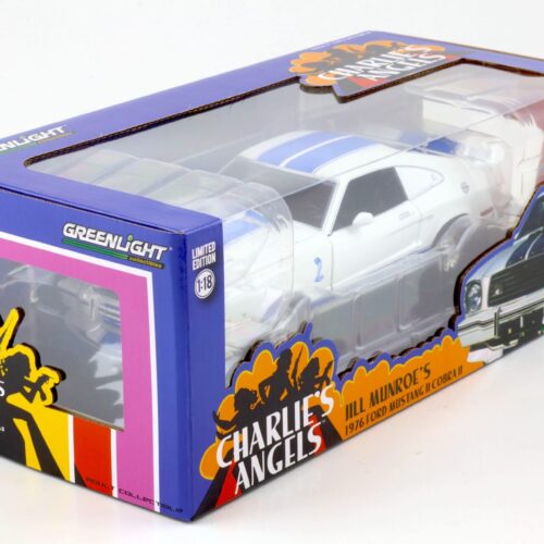 1:18 Greenlight 1976 Ford Mustang II Cobra II white Jill Munroe Charlie's Angels