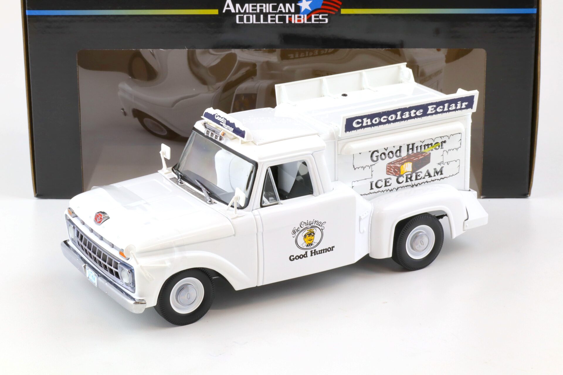 1:18 Sun Star 1965 Ford F-100 Custom Cab Pickup ICE CREAM TRUCK Good Humor white