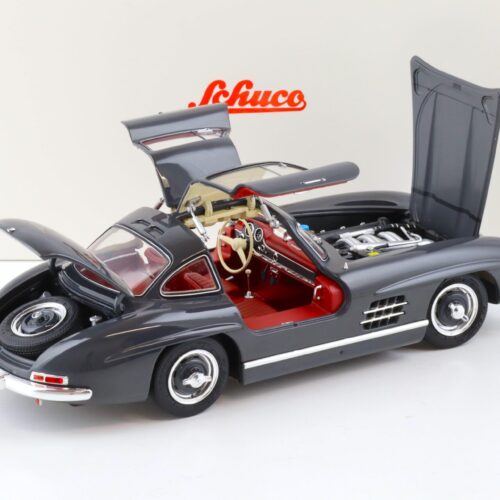 1:18 Schuco Mercedes 300 SL Coupe Gullwing grey/ red interior