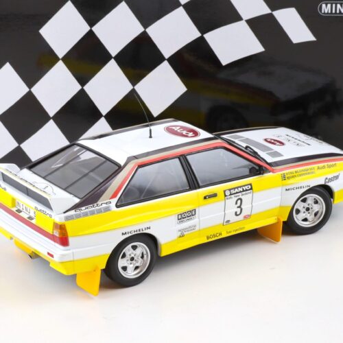 1:18 Minichamps Audi Quattro A2 Audi Sport Blomqvist/ Cederberg Winners Rally NZ 1984