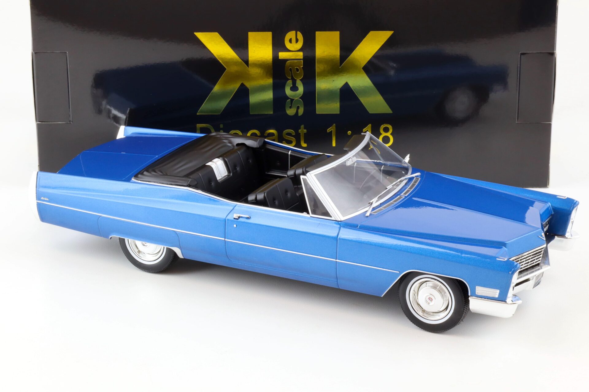 1:18 KK-Scale Cadillac DeVille Convertible 1967 blue metallic/ black