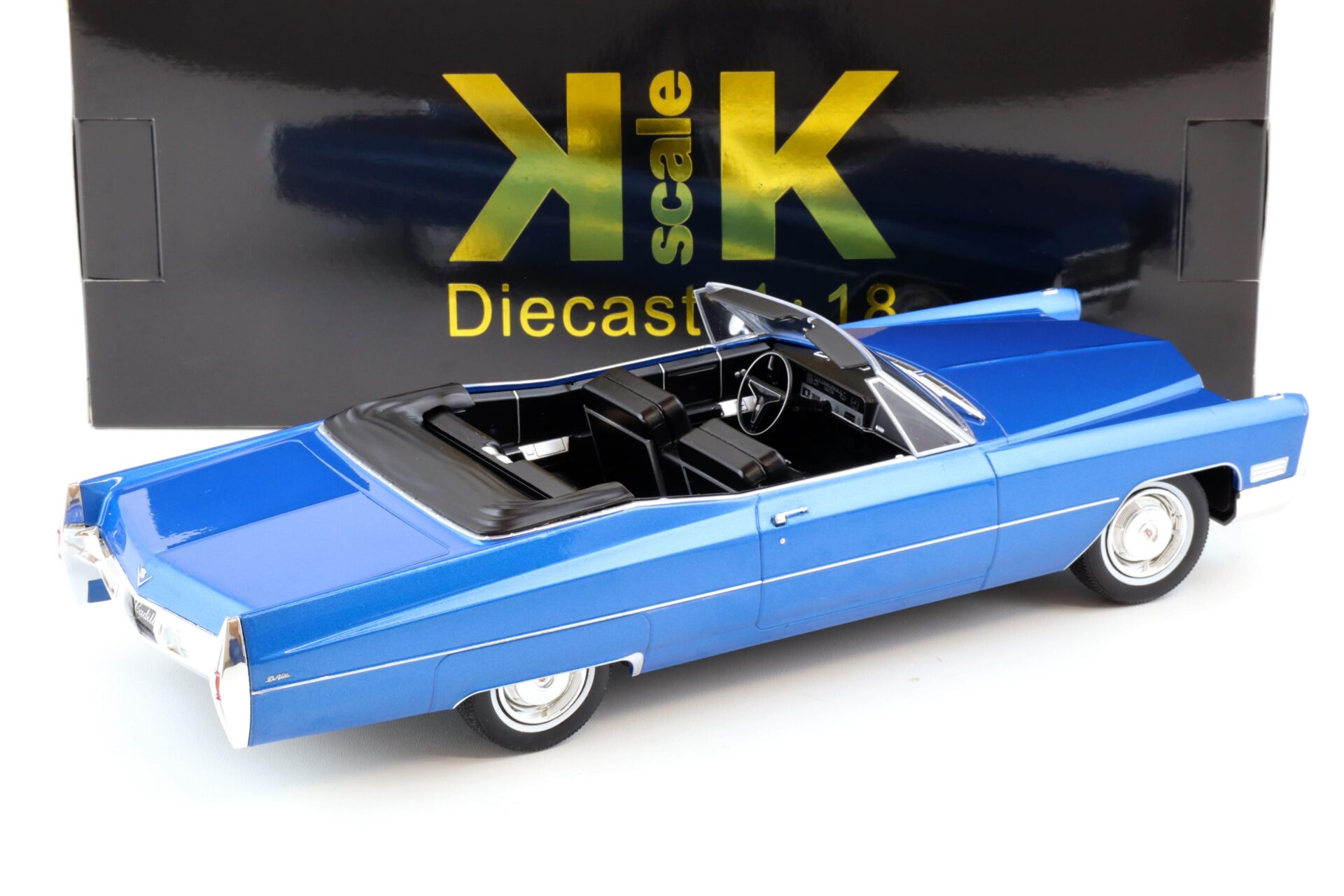 1:18 KK-Scale Cadillac DeVille Convertible 1967 blue metallic/ black