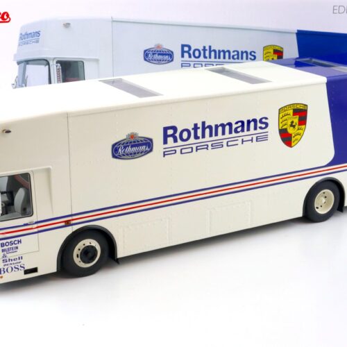 1:18 Schuco Mercedes O317 Renntransporter ROTHMANS PORSCHE white/ blue
