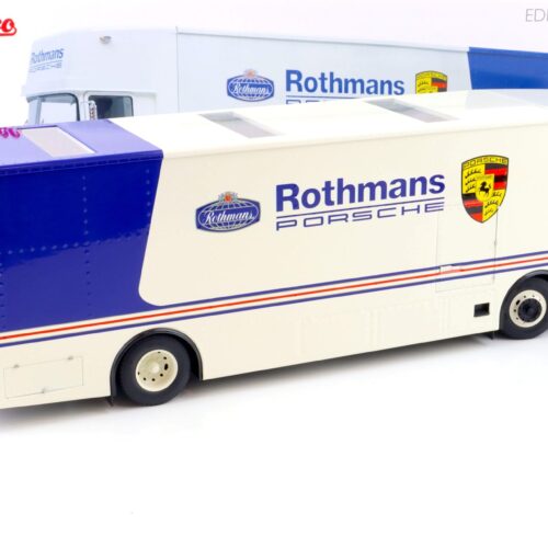 1:18 Schuco Mercedes O317 Renntransporter ROTHMANS PORSCHE white/ blue