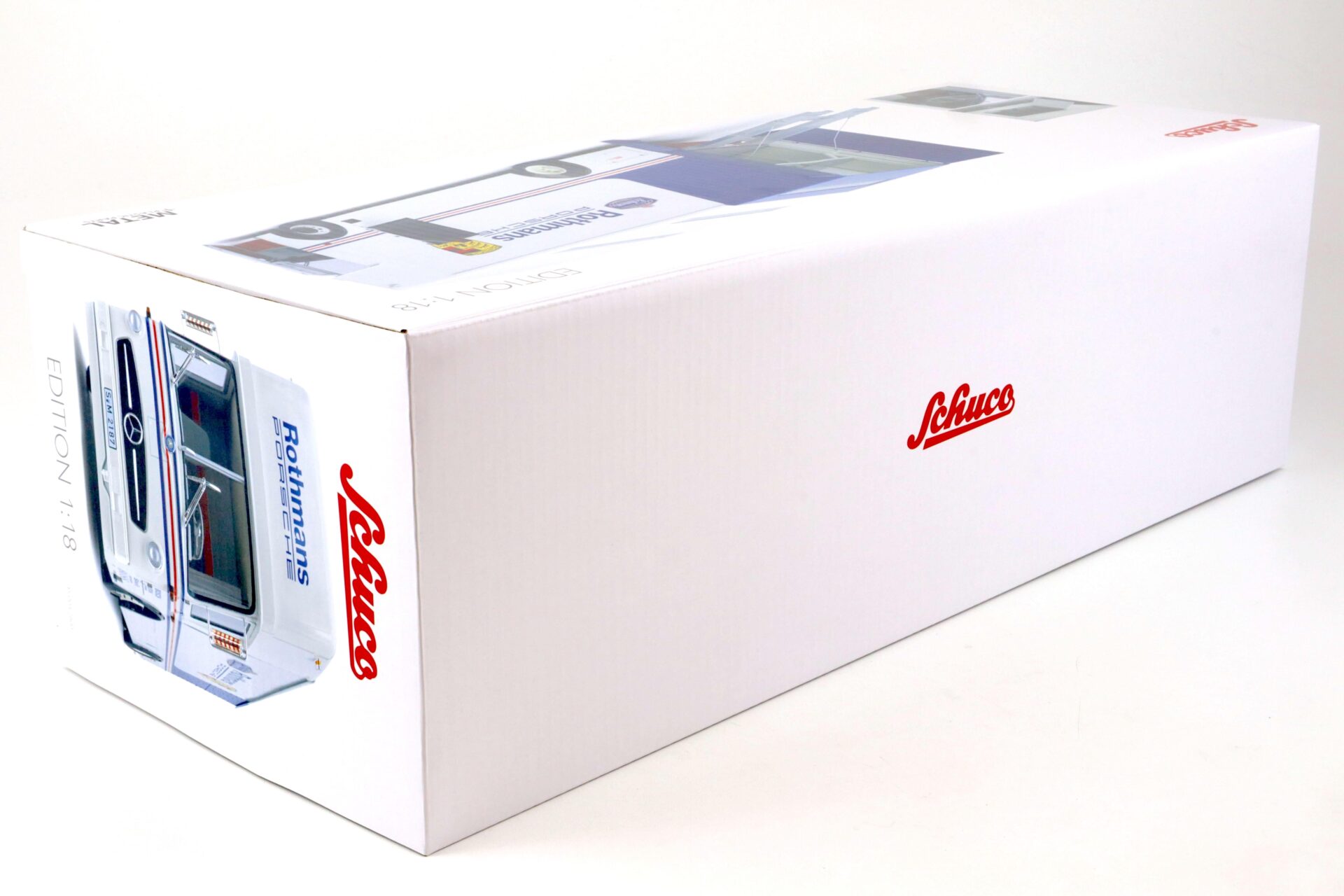 1:18 Schuco Mercedes O317 Renntransporter ROTHMANS PORSCHE white/ blue