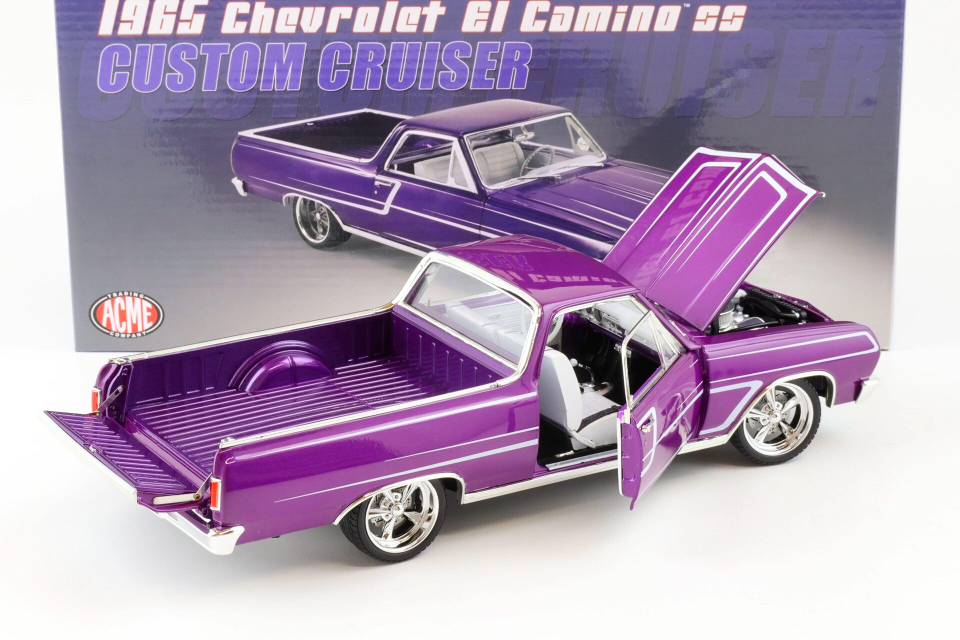 1:18 ACME 1965 Chevrolet El Camino SS Custom Cruiser purple/ white