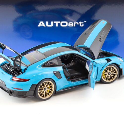 1:18 AUTOart Porsche 911 (991.2) GT2 RS 2017 Weissach Package Miami blue 78175 - Image 4