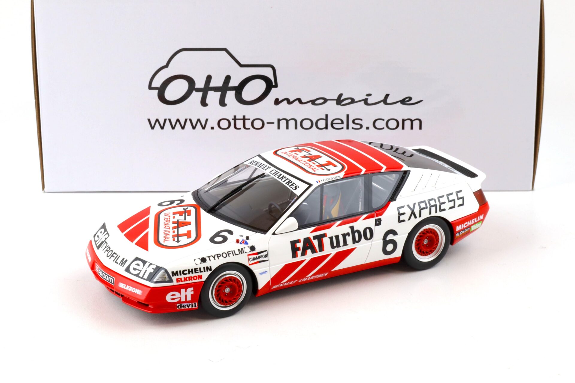 1:18 OTTO mobile OT1022 Renault Alpine GTA Europe Cup white J.Gouhier 1987